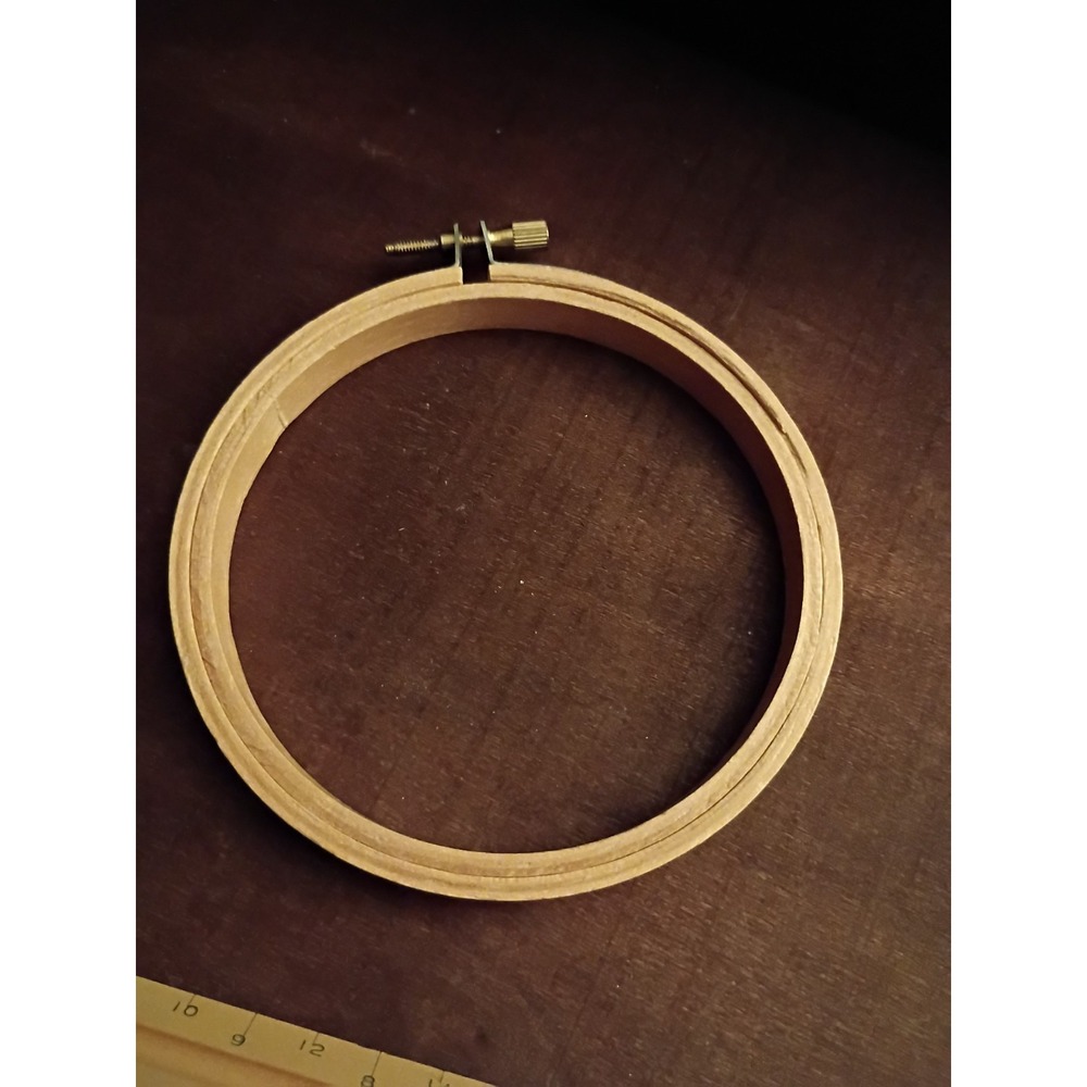 Vintage 4 Inch Wooden Embroidery Hoop Round Cross Stitch Frame Made in Taiwan
